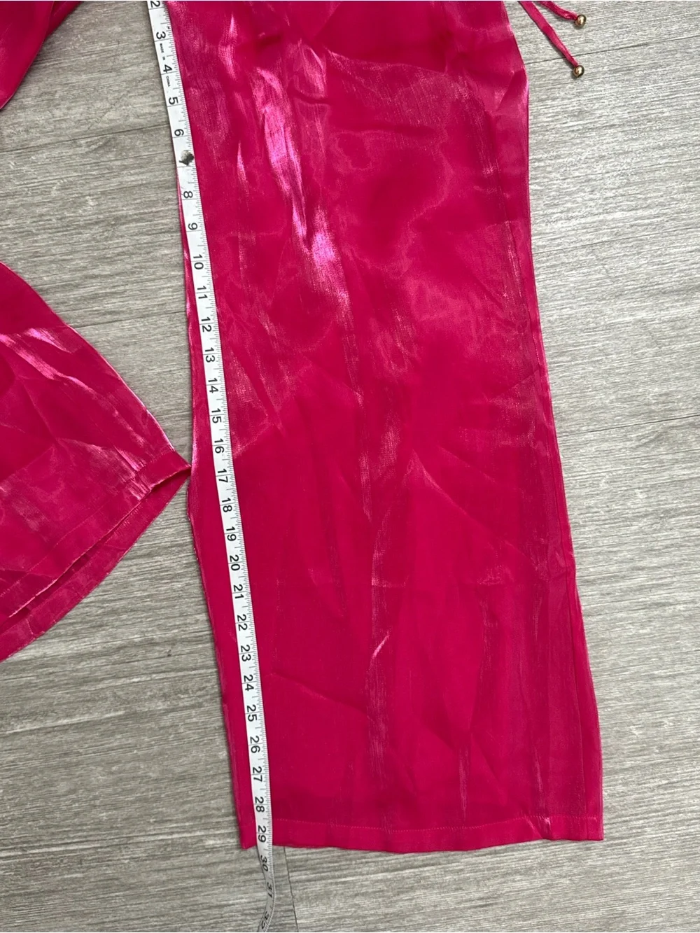 House of Harlow 1960 Hot Pink Satin 2 Piece Crop Top Wide Leg Pants Set S NWT